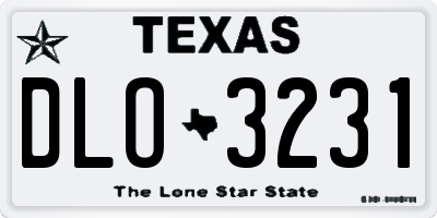 TX license plate DLO3231