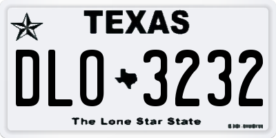 TX license plate DLO3232