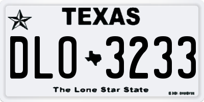 TX license plate DLO3233