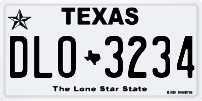 TX license plate DLO3234