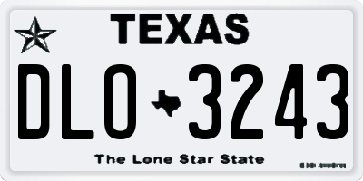 TX license plate DLO3243