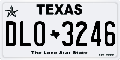 TX license plate DLO3246