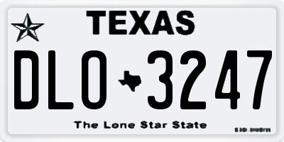 TX license plate DLO3247