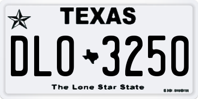 TX license plate DLO3250
