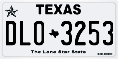 TX license plate DLO3253