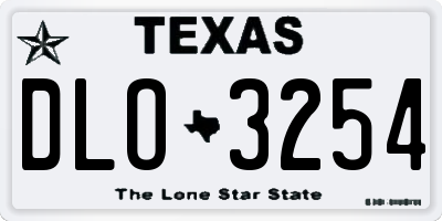 TX license plate DLO3254