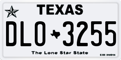 TX license plate DLO3255