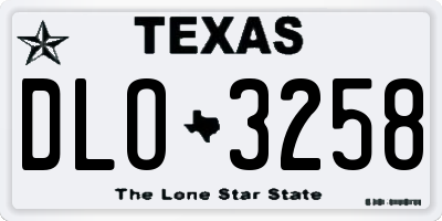 TX license plate DLO3258