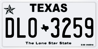 TX license plate DLO3259