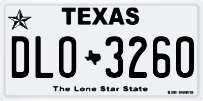 TX license plate DLO3260