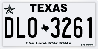 TX license plate DLO3261