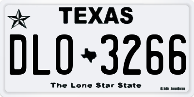 TX license plate DLO3266