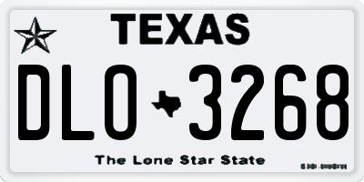 TX license plate DLO3268