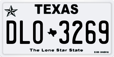 TX license plate DLO3269