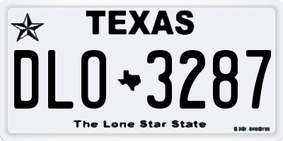 TX license plate DLO3287