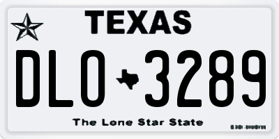 TX license plate DLO3289