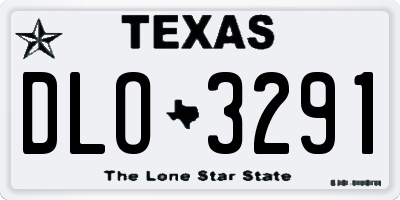 TX license plate DLO3291