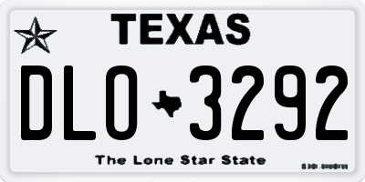 TX license plate DLO3292
