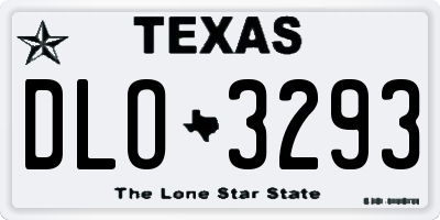 TX license plate DLO3293
