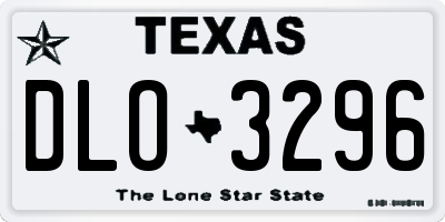 TX license plate DLO3296