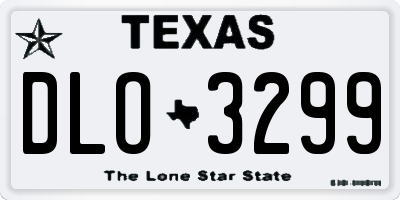TX license plate DLO3299