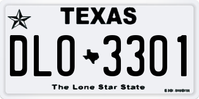 TX license plate DLO3301