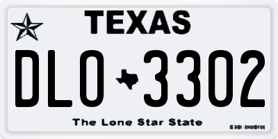 TX license plate DLO3302