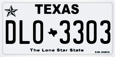 TX license plate DLO3303