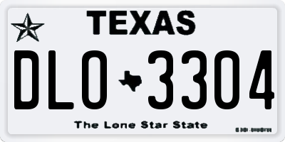 TX license plate DLO3304