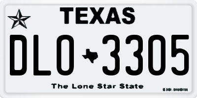 TX license plate DLO3305
