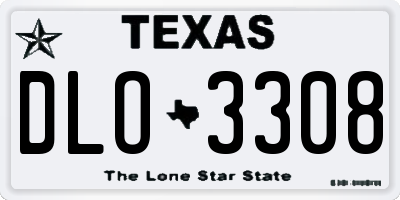 TX license plate DLO3308