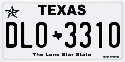 TX license plate DLO3310