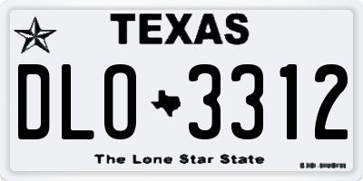 TX license plate DLO3312