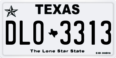 TX license plate DLO3313