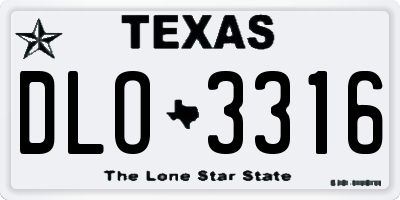TX license plate DLO3316