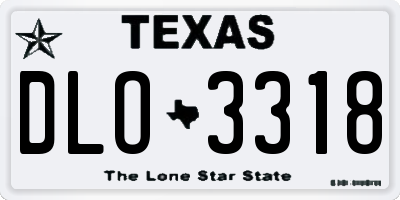 TX license plate DLO3318