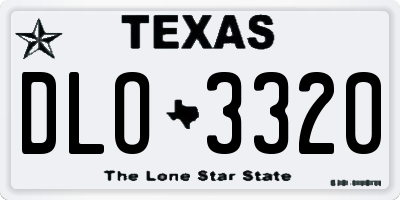 TX license plate DLO3320