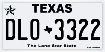 TX license plate DLO3322