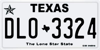 TX license plate DLO3324