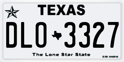 TX license plate DLO3327