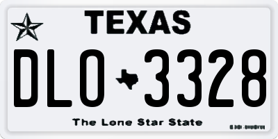 TX license plate DLO3328