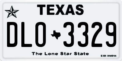 TX license plate DLO3329