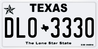 TX license plate DLO3330