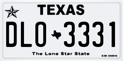 TX license plate DLO3331