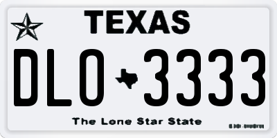 TX license plate DLO3333
