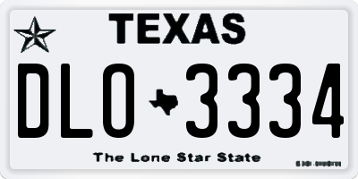TX license plate DLO3334