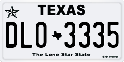 TX license plate DLO3335