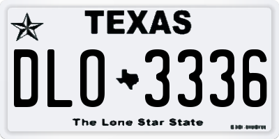 TX license plate DLO3336