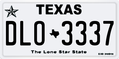 TX license plate DLO3337