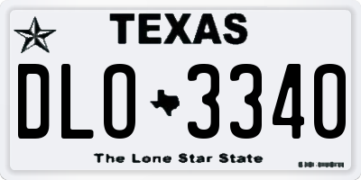 TX license plate DLO3340